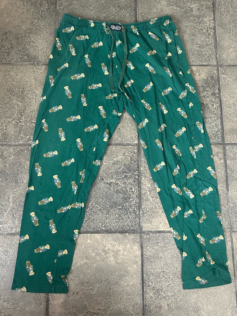 Polo Ralph Lauren Polo Bear Men's Cotton Pajama Pants Green Large Drawstring
